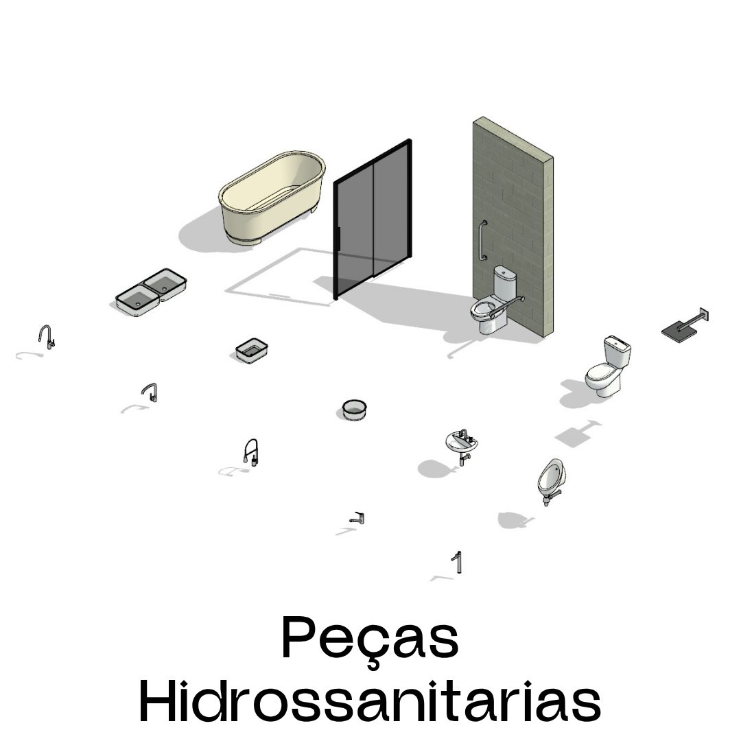 Peças hidrossanitárias configuradas