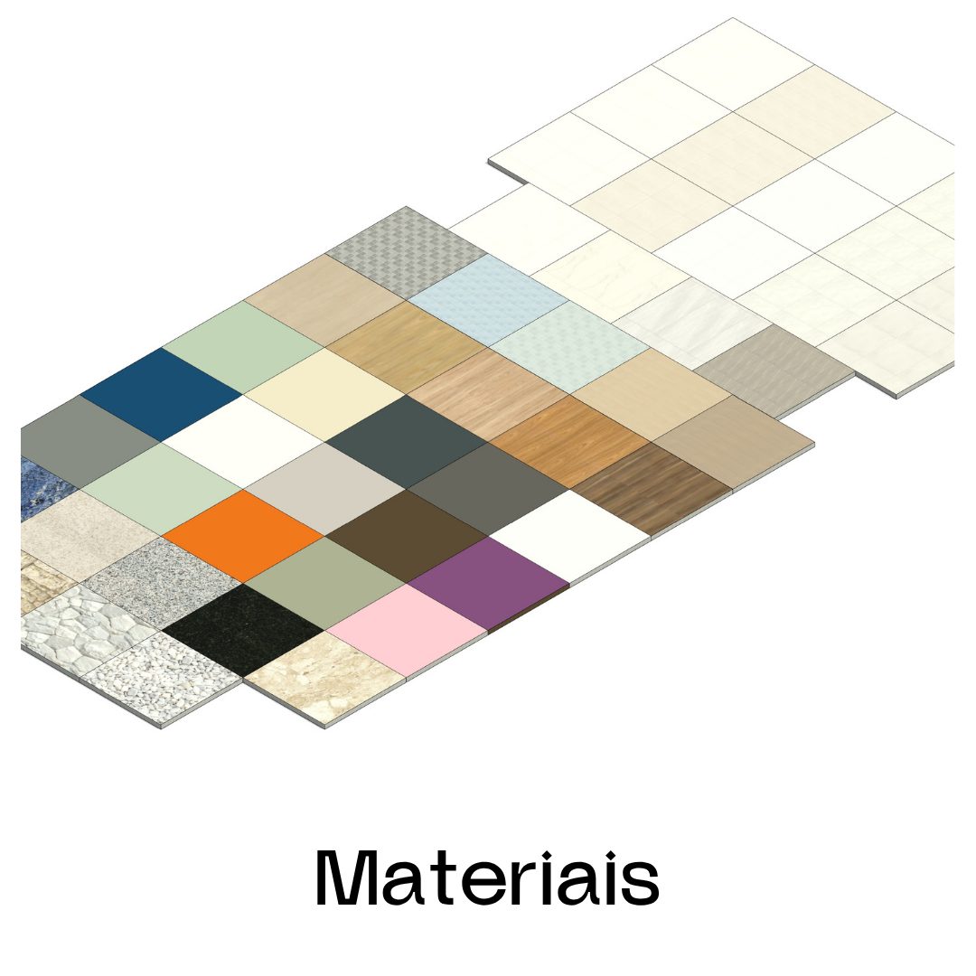 Materiais configurados com visual realista